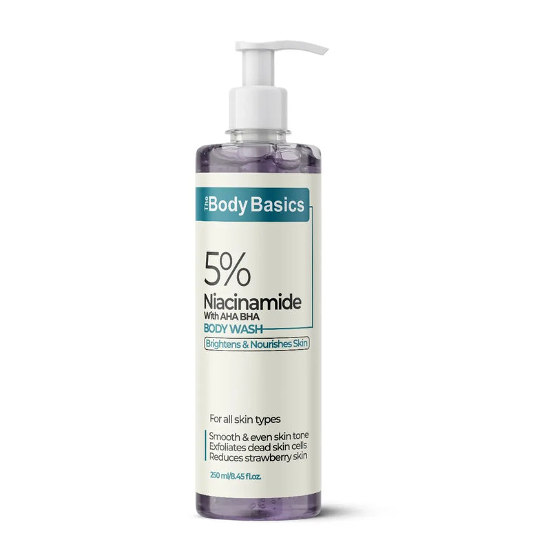 5% Niacinamide AHA BHA Body Wash for Strawberry Skin – 250 ml