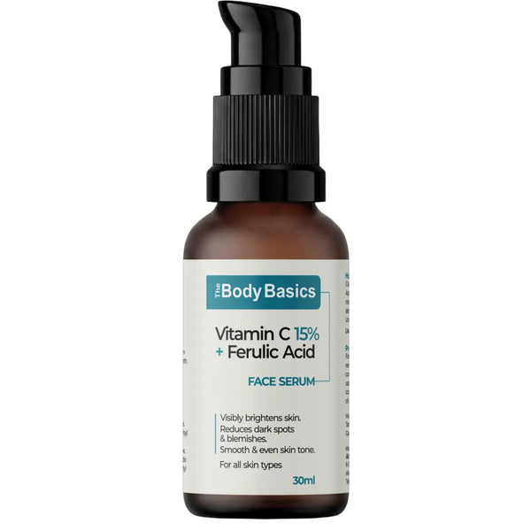 15% Vitamin C Face Serum with Ferulic Acid for Brightening & Dark Spots – 30 ml