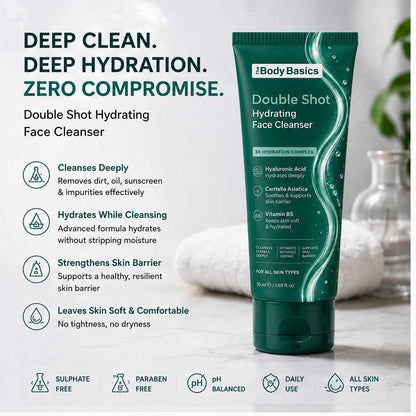 Double Shot Deep Clean + Hydrating Face Cleanser – 50ml