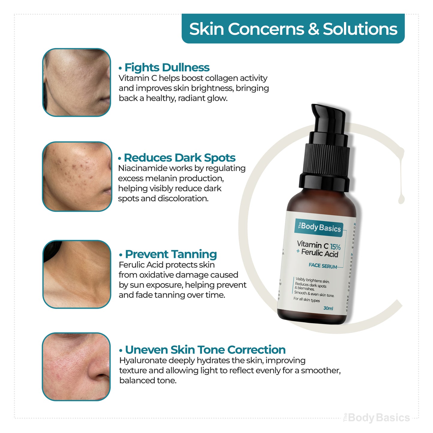 Vitamin C 15% with Ferulic Acid Face Serum For Daily Brightness - 30 ml