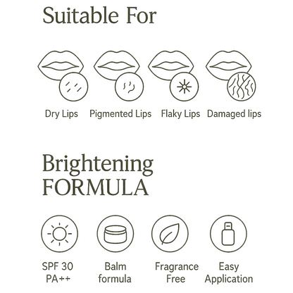 SPF 30 PA++ Brightening Lip Balm with Vitamin C & Hyaluronic Acid 5g | Sun Protection & Hydration