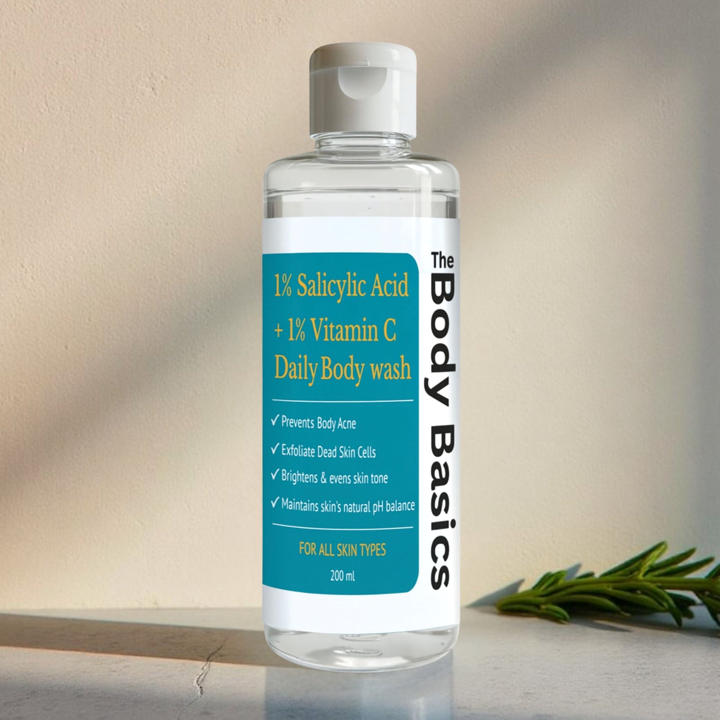 1% Salicylic Acid + 1% Vitamin C Daily Body Wash 200ml – Clear & Bright Skin