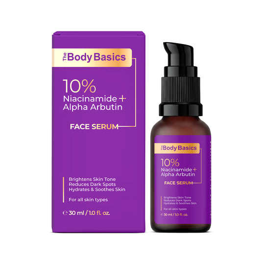 10% Niacinamide + 2% Alpha Arbutin Face Serum for Dark Spots, Oil Control & Brightening Skin | With Vitamin B5 & Hyaluronic Acid