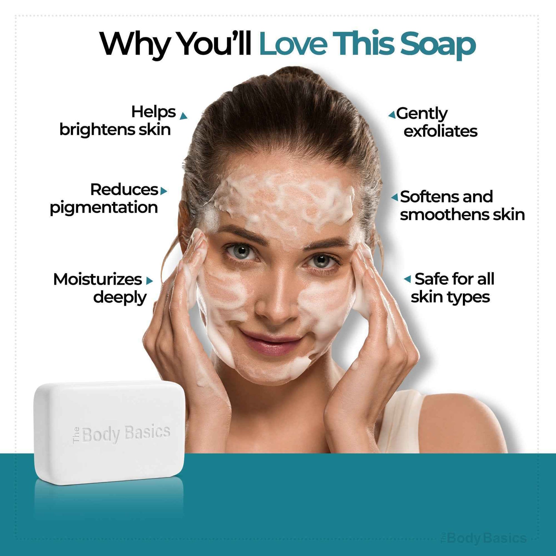 1% Kojic Acid + Goat Milk Handmade Soap - Skin Brightening & Moisturizing - Pack of 4 Bundel