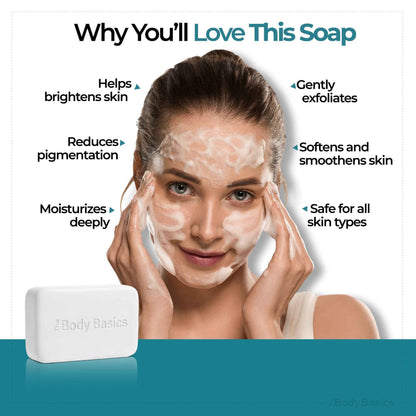 1% Kojic Acid + Goat Milk Handmade Soap - Skin Brightening & Moisturizing - Pack of 4 Bundel
